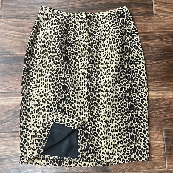 100% Silk Allison Taylor Leopard Skirt - Picture 3 of 4